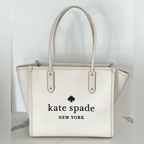 Kate Spade Ella Pebbled Winter White
Leather Tote Bag - Picture 1 of 16